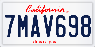 CA license plate 7MAV698