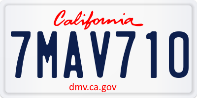 CA license plate 7MAV710