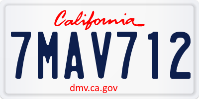 CA license plate 7MAV712