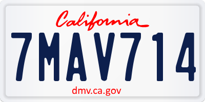 CA license plate 7MAV714