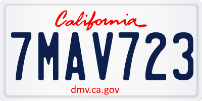 CA license plate 7MAV723