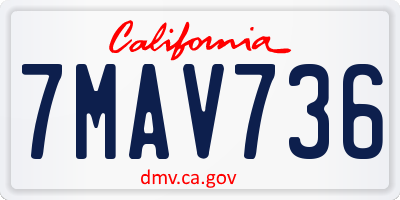 CA license plate 7MAV736