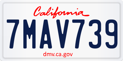 CA license plate 7MAV739