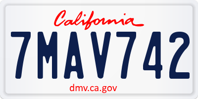 CA license plate 7MAV742