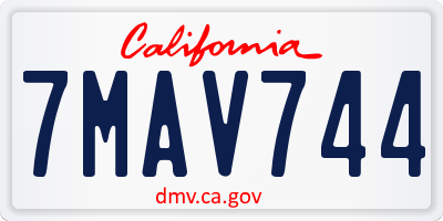 CA license plate 7MAV744