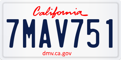 CA license plate 7MAV751