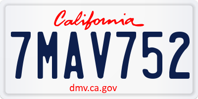 CA license plate 7MAV752
