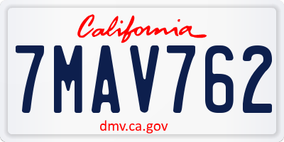 CA license plate 7MAV762