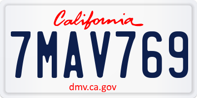 CA license plate 7MAV769