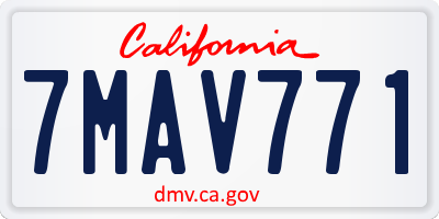 CA license plate 7MAV771