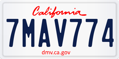CA license plate 7MAV774