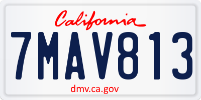 CA license plate 7MAV813