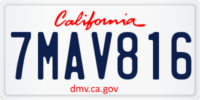 CA license plate 7MAV816