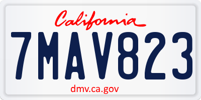 CA license plate 7MAV823