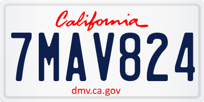 CA license plate 7MAV824