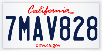 CA license plate 7MAV828