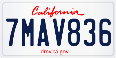 CA license plate 7MAV836