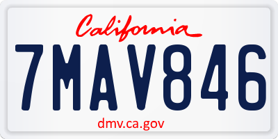CA license plate 7MAV846