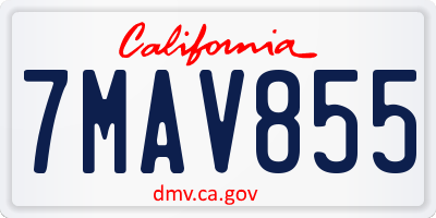 CA license plate 7MAV855