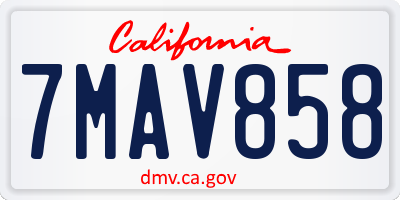 CA license plate 7MAV858
