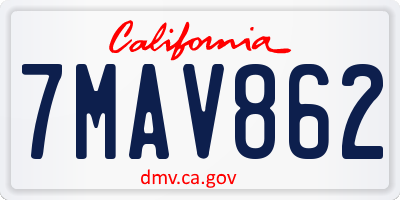 CA license plate 7MAV862