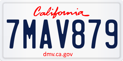 CA license plate 7MAV879