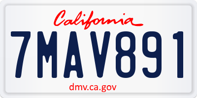 CA license plate 7MAV891