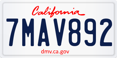 CA license plate 7MAV892