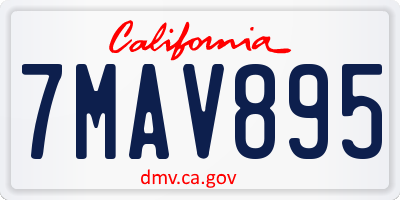 CA license plate 7MAV895