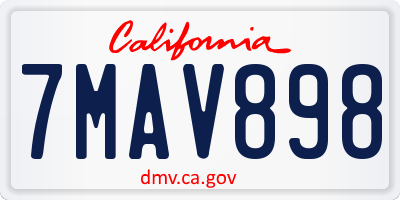 CA license plate 7MAV898