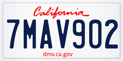 CA license plate 7MAV902