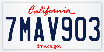 CA license plate 7MAV903