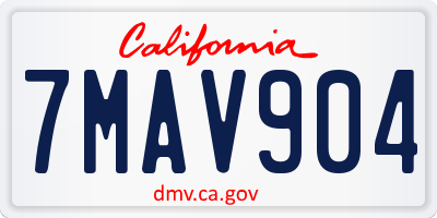 CA license plate 7MAV904