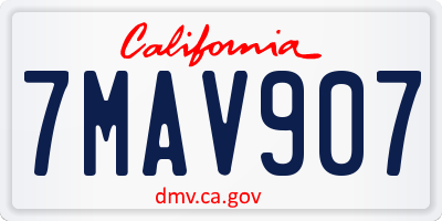 CA license plate 7MAV907