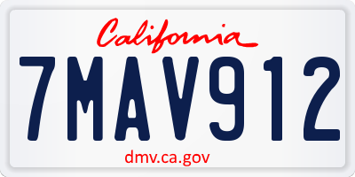 CA license plate 7MAV912