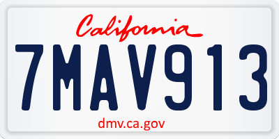 CA license plate 7MAV913