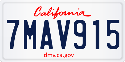 CA license plate 7MAV915