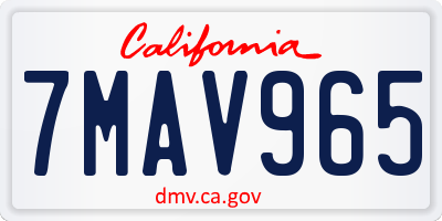 CA license plate 7MAV965