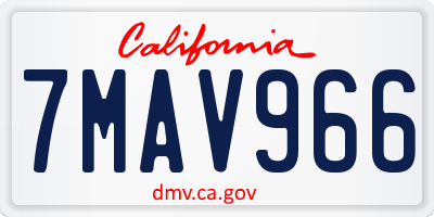 CA license plate 7MAV966