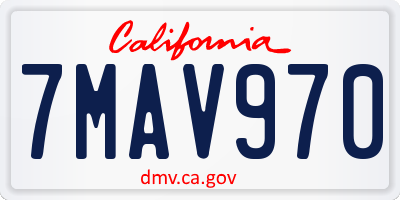 CA license plate 7MAV970