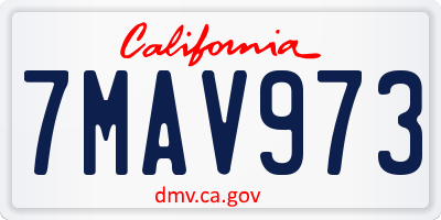 CA license plate 7MAV973