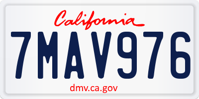 CA license plate 7MAV976