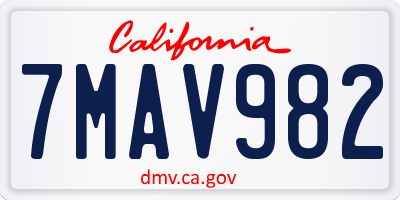 CA license plate 7MAV982