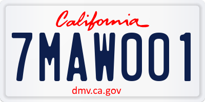 CA license plate 7MAW001