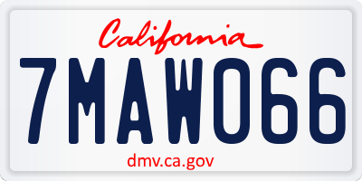 CA license plate 7MAW066
