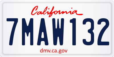 CA license plate 7MAW132