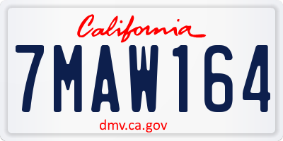 CA license plate 7MAW164
