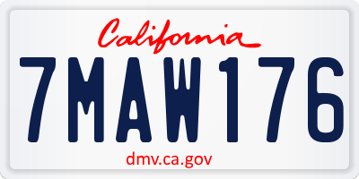 CA license plate 7MAW176