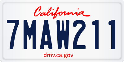 CA license plate 7MAW211