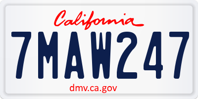 CA license plate 7MAW247